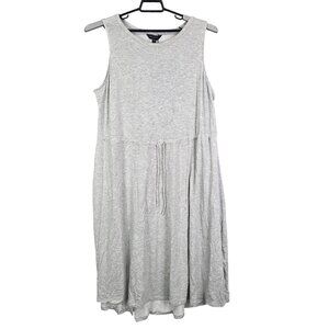 Womens The Limited Heather Gray Sleeveless Midi Dress Drawstring Waist Size XXL